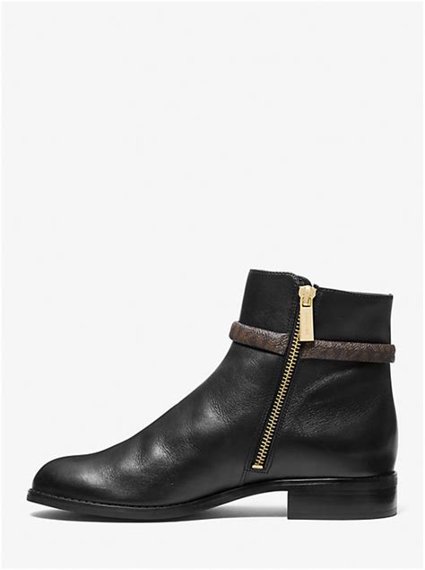 michael kors finley|Finley Leather and Logo Ankle Boot .